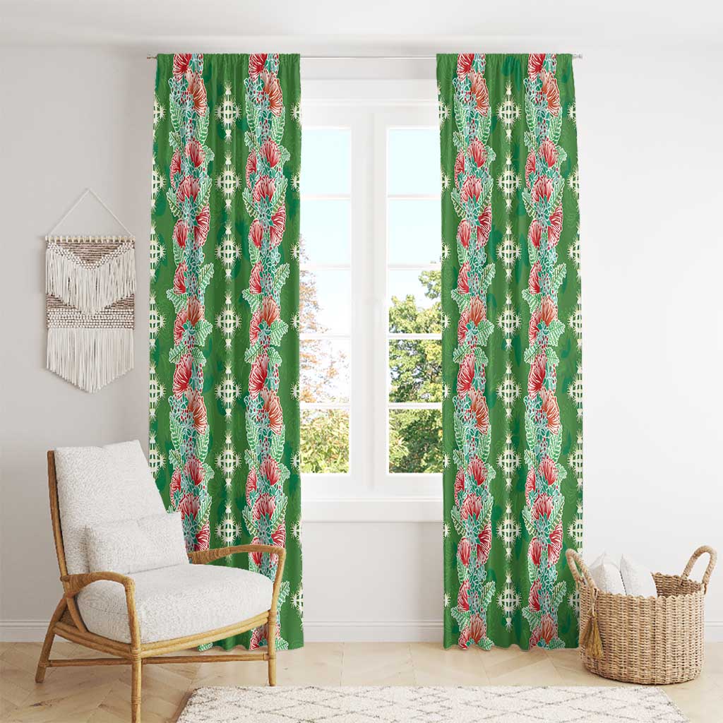 Hawaii Ohia Lehua Window Curtain Tropical Vibes Green LT05 - Polynesian Pride