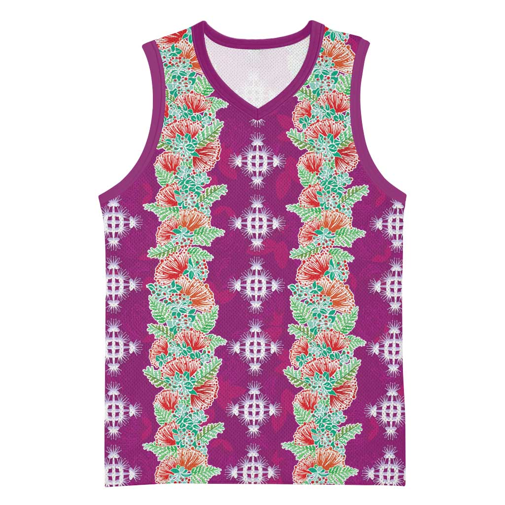 Hawaii Ohia Lehua Basketball Jersey Tropical Vibes Fuchsia