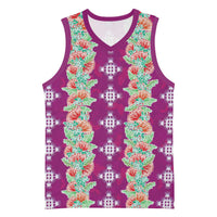 Hawaii Ohia Lehua Basketball Jersey Tropical Vibes Fuchsia