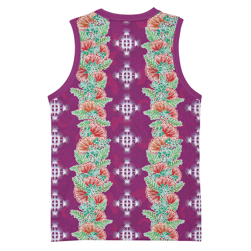 Hawaii Ohia Lehua Basketball Jersey Tropical Vibes Fuchsia