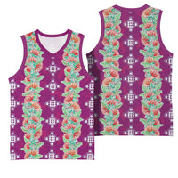 Hawaii Ohia Lehua Basketball Jersey Tropical Vibes Fuchsia