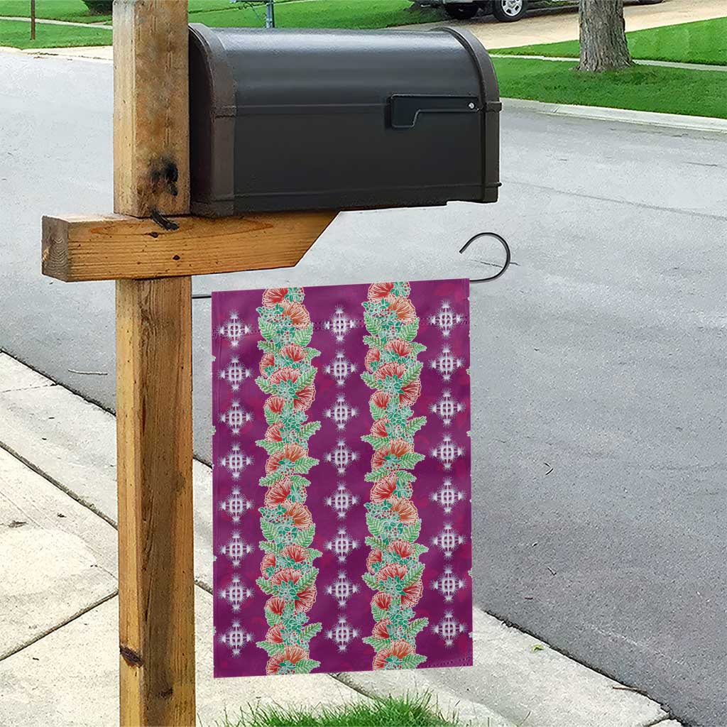 Hawaii Ohia Lehua Garden Flag Tropical Vibes Fuchsia