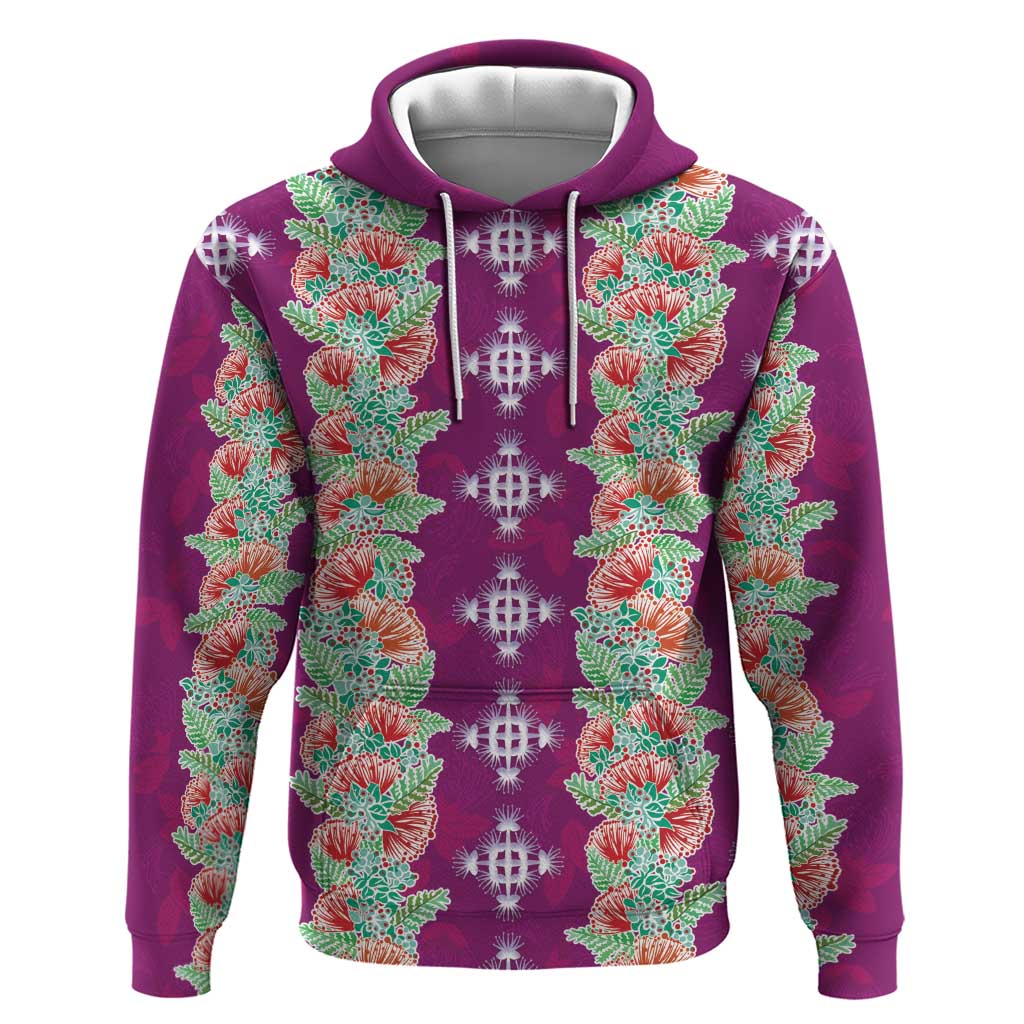 Hawaii Ohia Lehua Hoodie Tropical Vibes Fuchsia LT05 Pullover Hoodie Fuchsia - Polynesian Pride