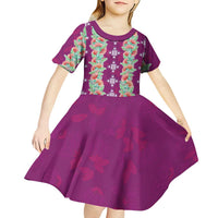 Hawaii Ohia Lehua Kid Short Sleeve Dress Tropical Vibes Fuchsia LT05 - Polynesian Pride