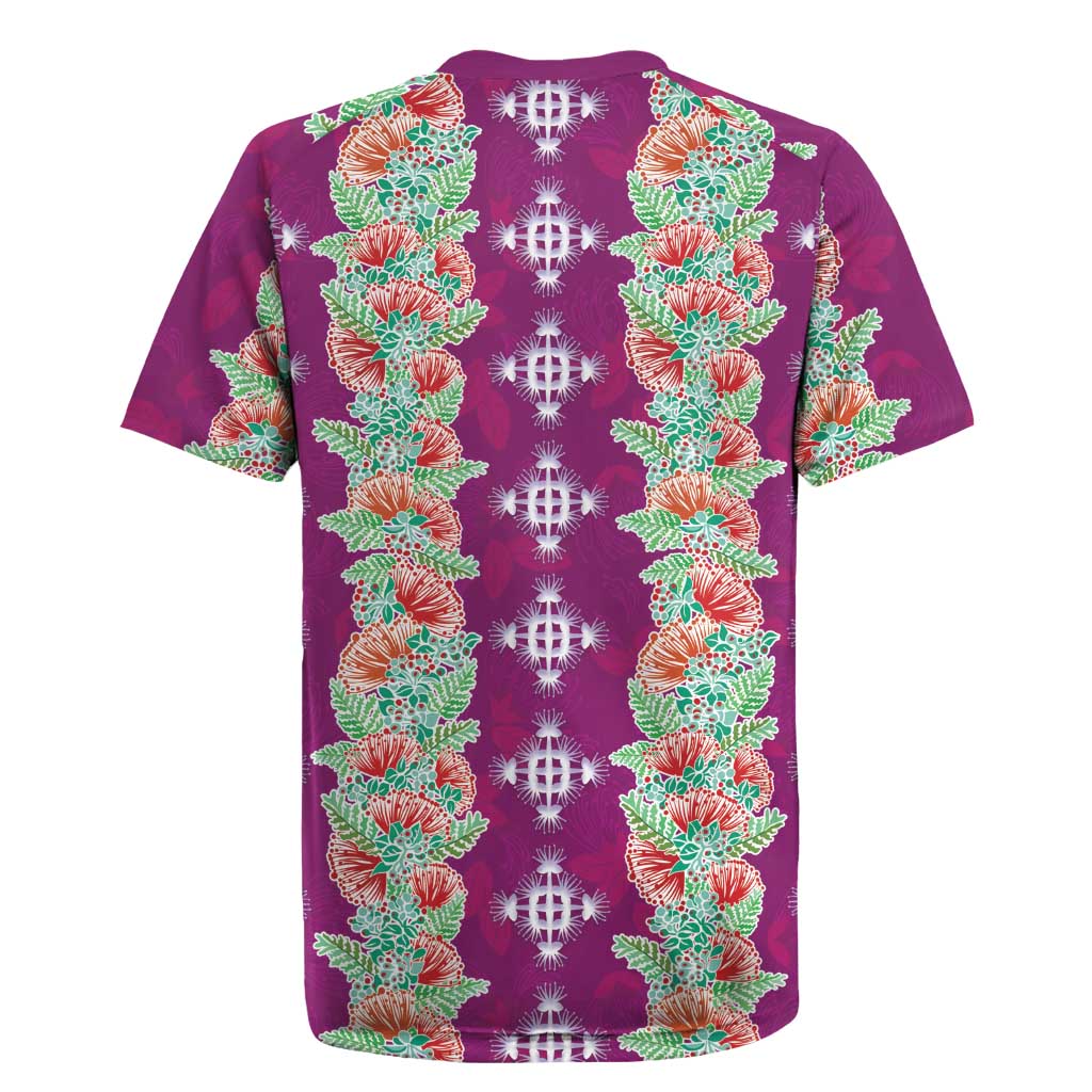 Hawaii Ohia Lehua Rugby Jersey Tropical Vibes Fuchsia