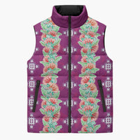 Hawaii Ohia Lehua Sleeveless Puffer Jacket Tropical Vibes Fuchsia