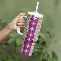 Hawaii Ohia Lehua Tumbler With Handle Tropical Vibes Fuchsia