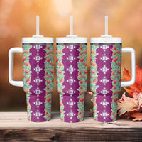 Hawaii Ohia Lehua Tumbler With Handle Tropical Vibes Fuchsia