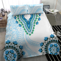 Africa Dashiki Bedding Set With Polynesian Pattern Blue Version