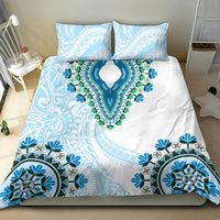 Africa Dashiki Bedding Set With Polynesian Pattern Blue Version