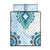 Africa Dashiki Quilt Bed Set With Polynesian Pattern Blue Version