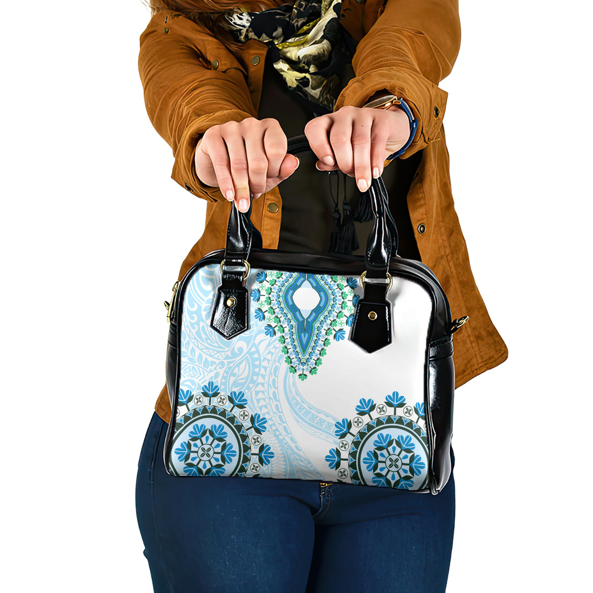 Africa Dashiki Shoulder Handbag With Polynesian Pattern Blue Version LT05 One Size Blue - Polynesian Pride