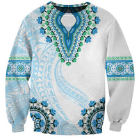 Africa Dashiki Sweatshirt With Polynesian Pattern Blue Version LT05 Unisex Blue - Polynesian Pride