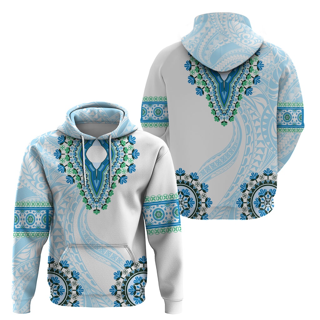 Africa Dashiki Zip Hoodie With Polynesian Pattern Blue Version LT05 - Polynesian Pride
