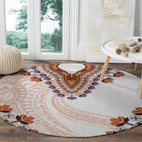 Africa Dashiki Round Carpet With Polynesian Pattern Beige Version LT05 - Polynesian Pride