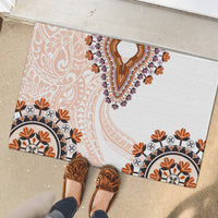 Africa Dashiki Rubber Doormat With Polynesian Pattern Beige Version