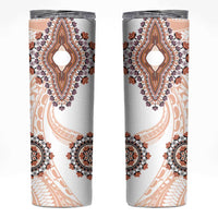 Africa Dashiki Skinny Tumbler With Polynesian Pattern Beige Version