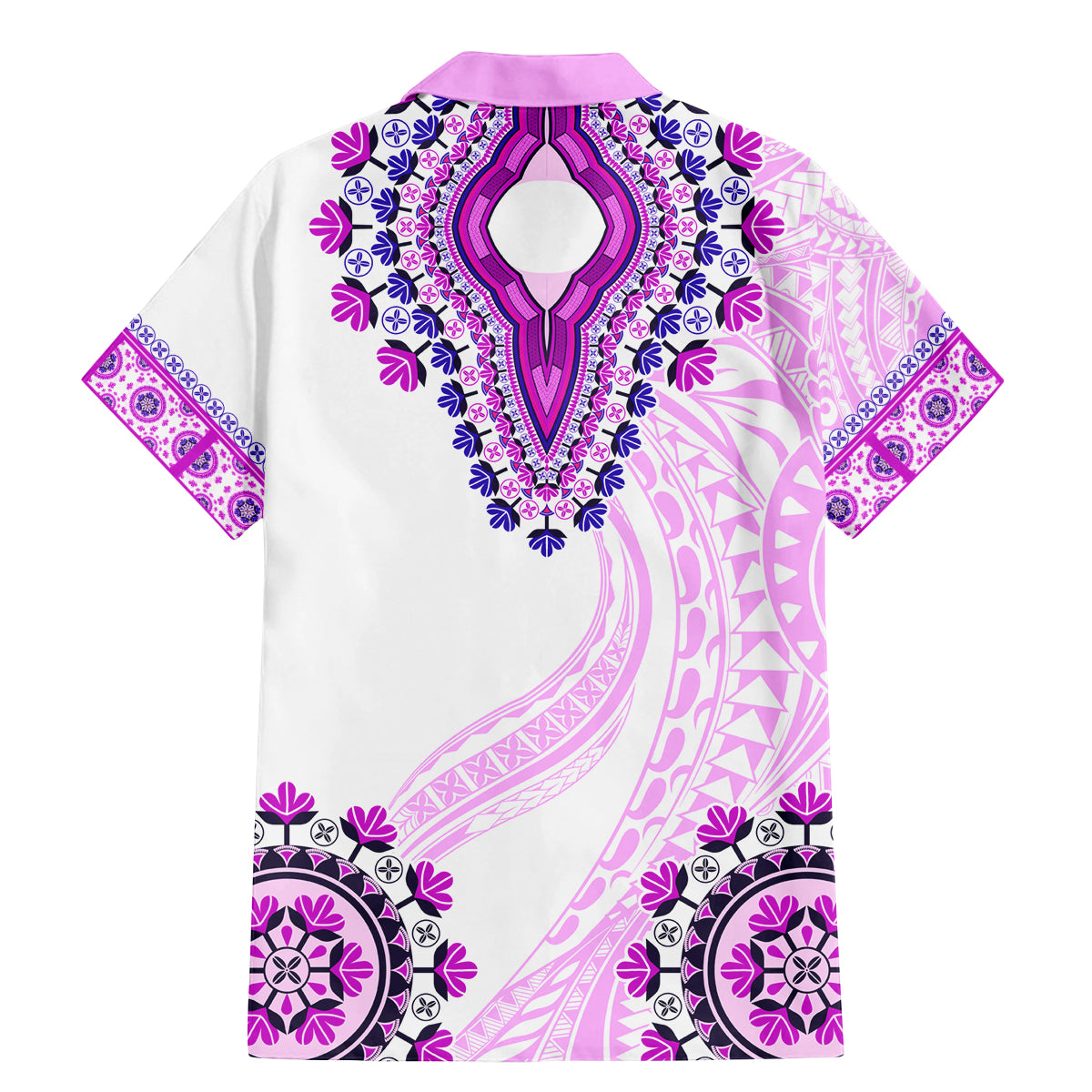 Africa Dashiki Family Matching Mermaid Dress and Hawaiian Shirt With Polynesian Pattern Pink Version LT05 - Polynesian Pride