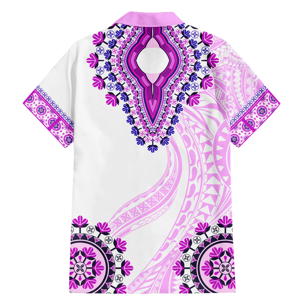 Africa Dashiki Family Matching Puletasi and Hawaiian Shirt With Polynesian Pattern Pink Version LT05 - Polynesian Pride