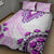 Africa Dashiki Quilt Bed Set With Polynesian Pattern Pink Version