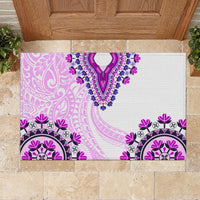 Africa Dashiki Rubber Doormat With Polynesian Pattern Pink Version