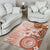 Tonga Ngatu Pattern With Light Tabasco Hibiscus Area Rug Oil Painting Style