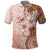 Tonga Ngatu Pattern With Light Tabasco Hibiscus Polo Shirt Oil Painting Style LT05 Light Tabasco - Polynesian Pride
