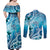 Polynesia World Ocean Day Couples Matching Off Shoulder Maxi Dress and Long Sleeve Button Shirt Ocean Style