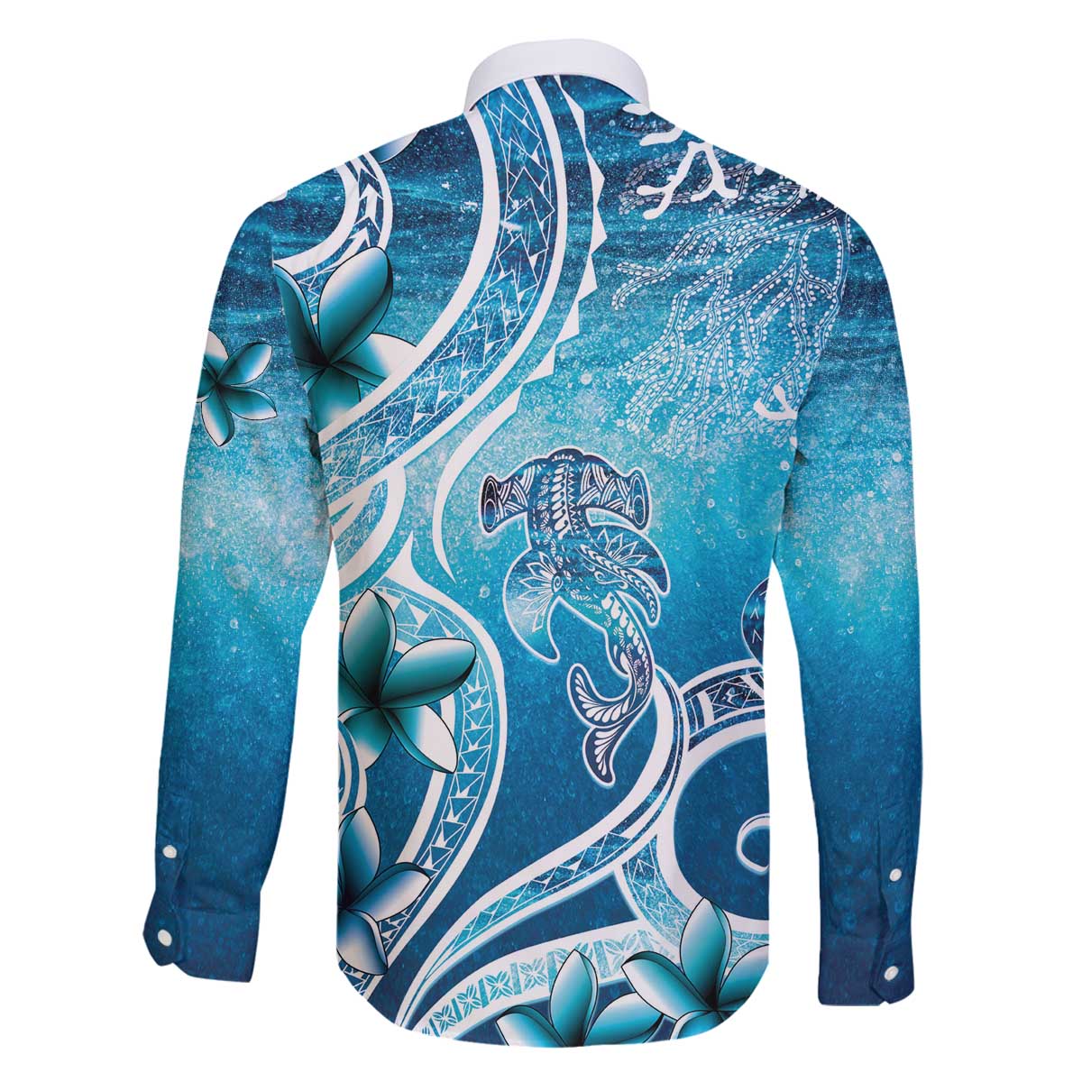 Polynesia World Ocean Day Family Matching Off The Shoulder Long Sleeve Dress and Hawaiian Shirt Ocean Style