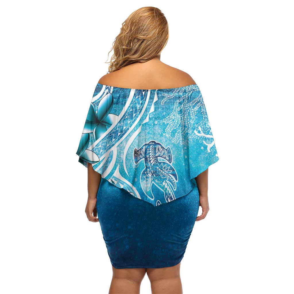 Polynesia World Ocean Day Family Matching Off Shoulder Short Dress and Hawaiian Shirt Ocean Style