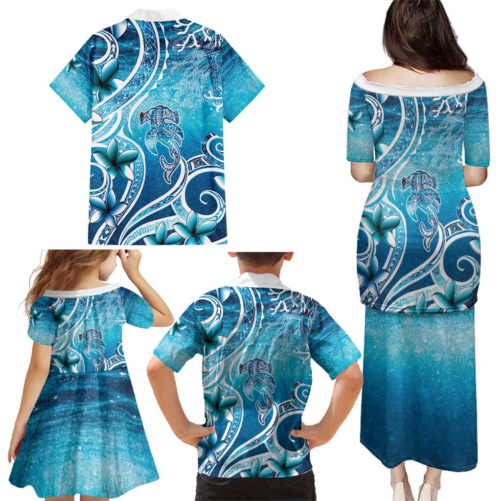 Polynesia World Ocean Day Family Matching Puletasi and Hawaiian Shirt Ocean Style