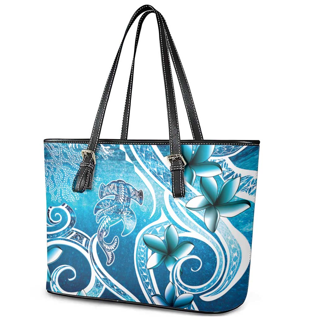 Polynesia World Ocean Day Leather Tote Bag Ocean Style