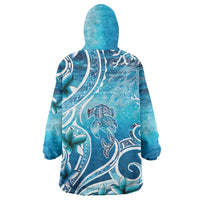 Polynesia World Ocean Day Wearable Blanket Hoodie Ocean Style