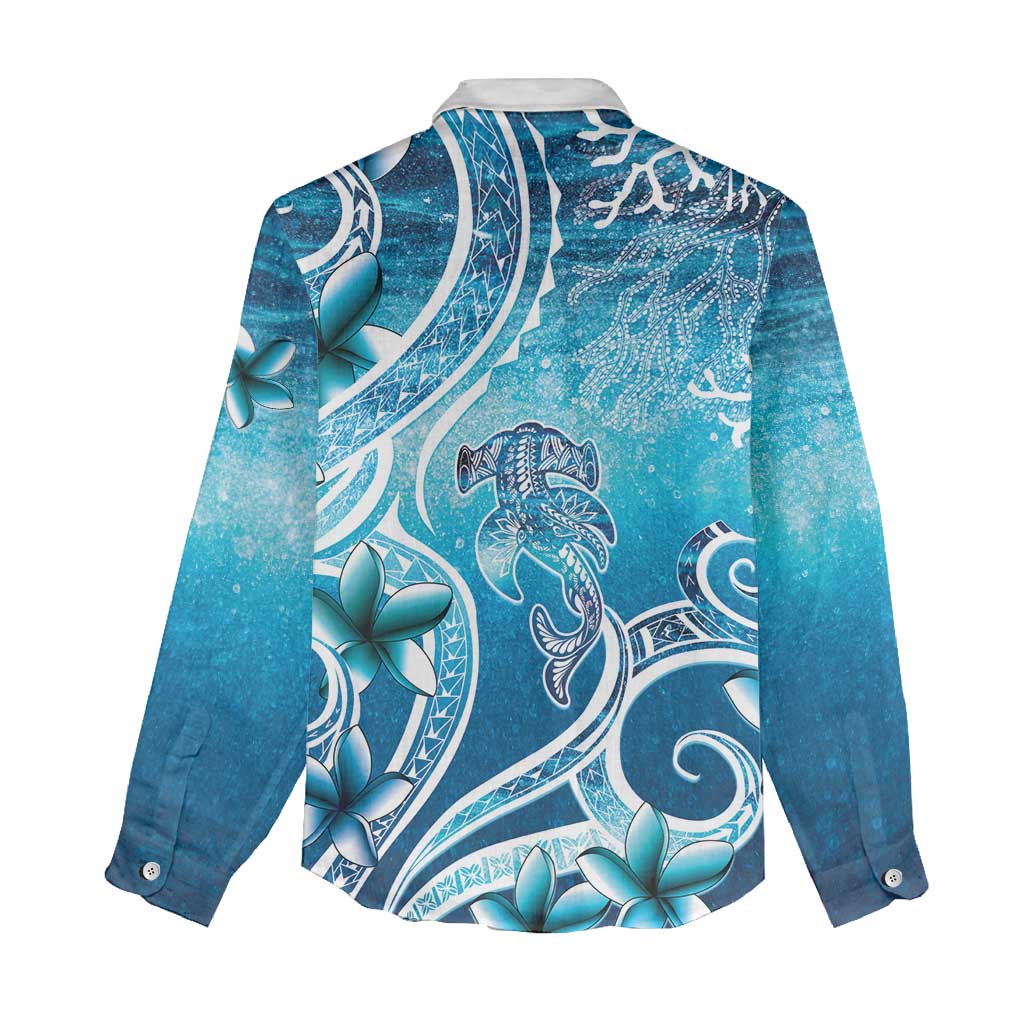 Polynesia World Ocean Day Women Casual Shirt Ocean Style