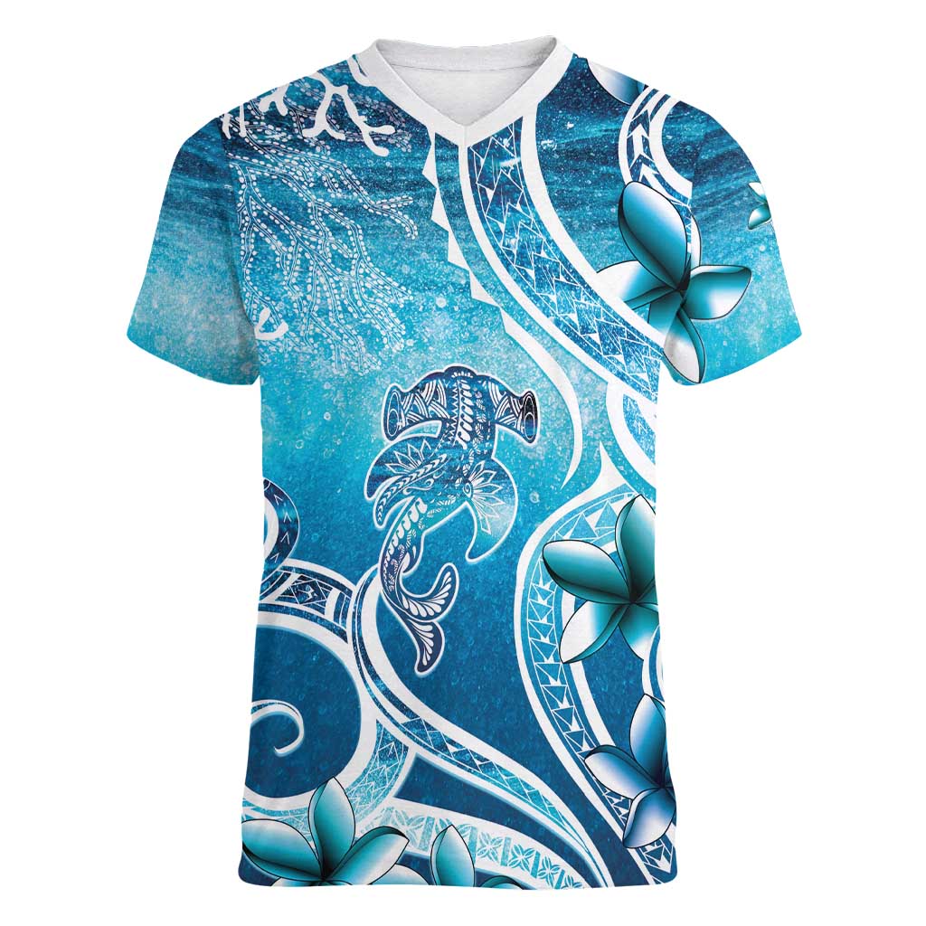 Polynesia World Ocean Day Women V-Neck T-Shirt Ocean Style