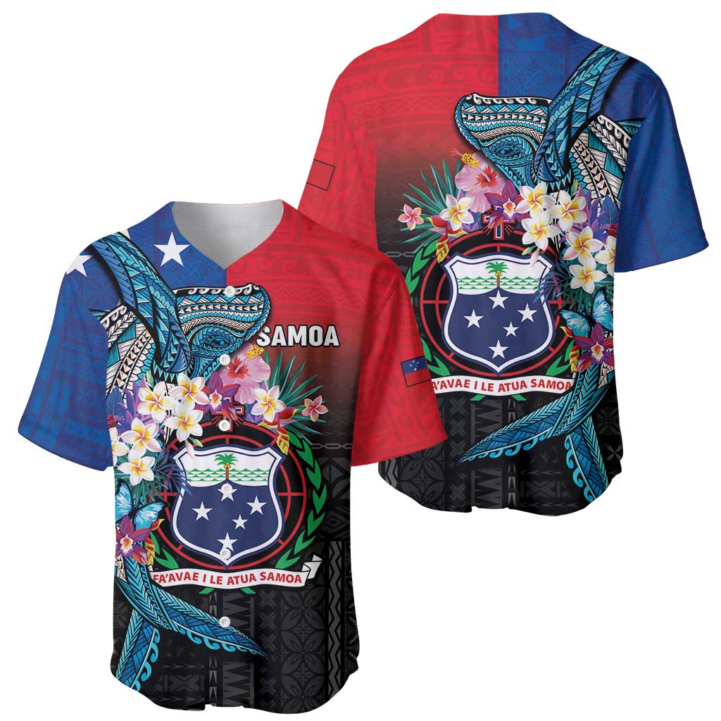 Samoa Baseball Jersey Humpback Whale Siapo Pattern