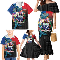 Samoa Family Matching Mermaid Dress and Hawaiian Shirt Humpback Whale Siapo Pattern