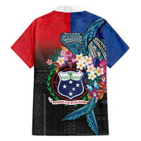 Samoa Family Matching Off Shoulder Short Dress and Hawaiian Shirt Humpback Whale Siapo Pattern