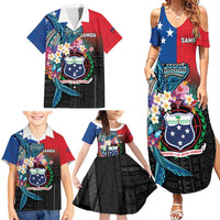 Samoa Family Matching Summer Maxi Dress and Hawaiian Shirt Humpback Whale Siapo Pattern