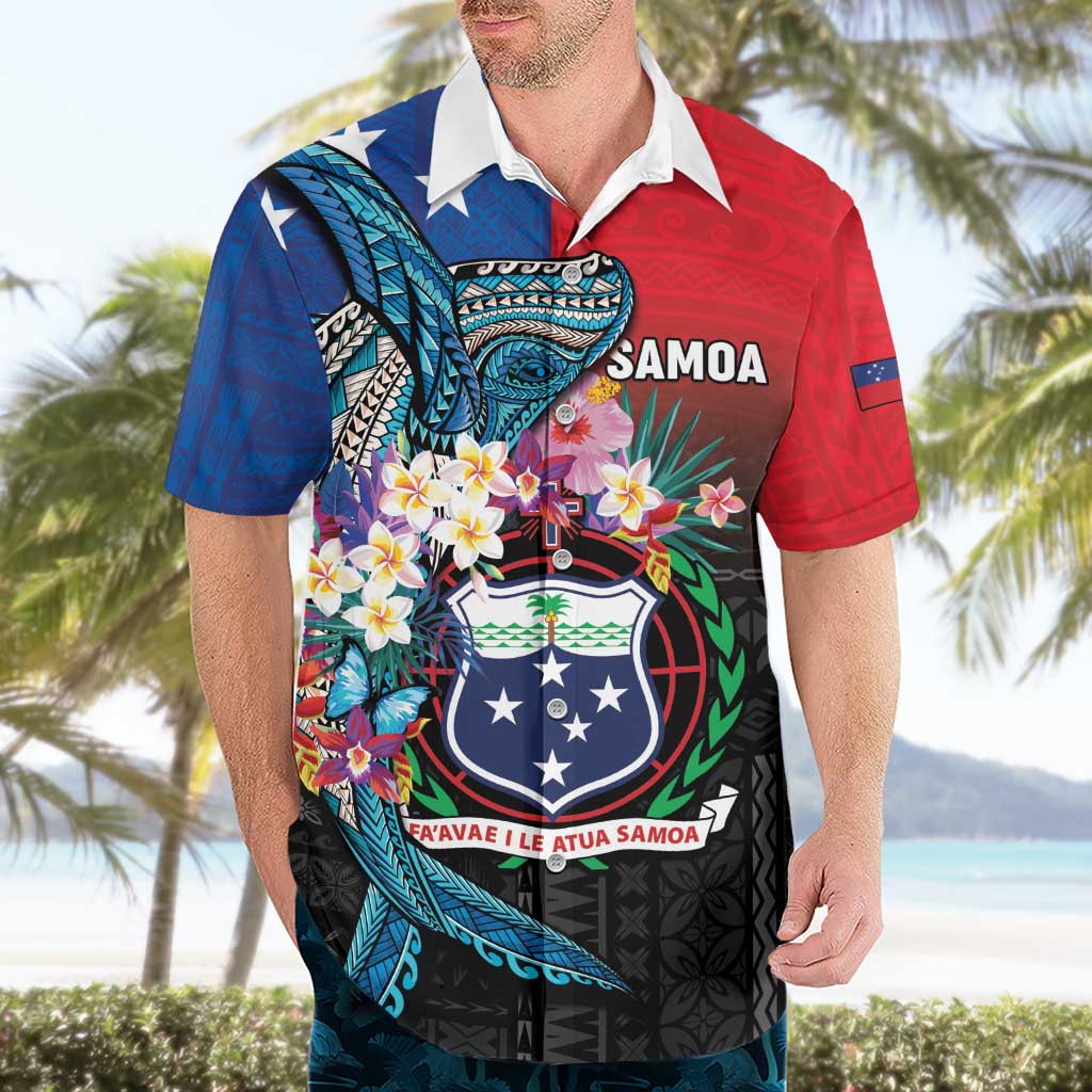 Samoa Hawaiian Shirt Humpback Whale Siapo Pattern