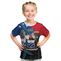 Samoa Kid T Shirt Humpback Whale Siapo Pattern LT05 Blue - Polynesian Pride
