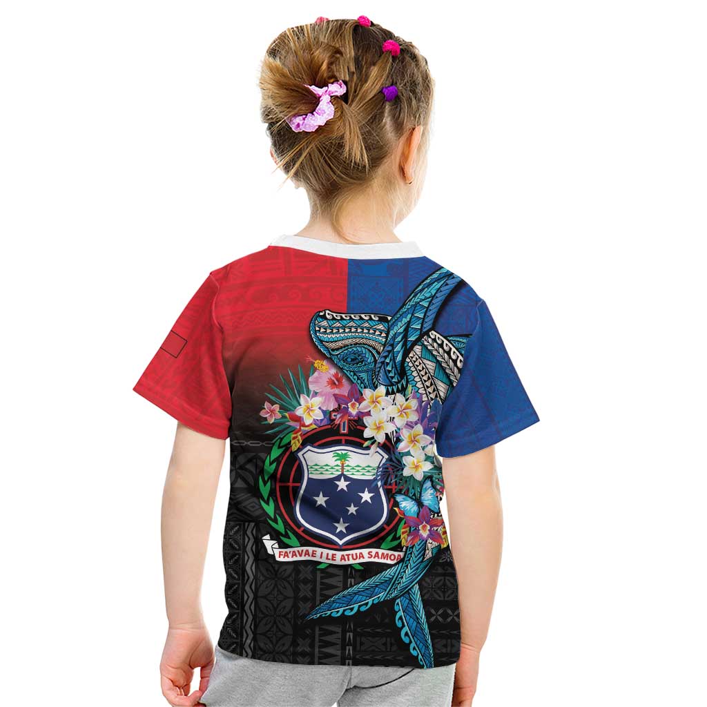 Samoa Kid T Shirt Humpback Whale Siapo Pattern LT05 - Polynesian Pride