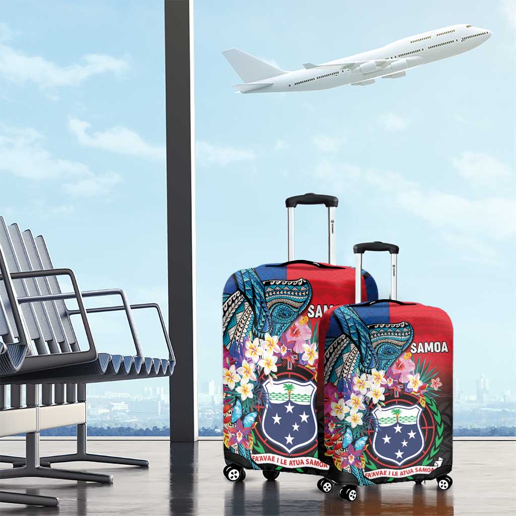 Samoa Luggage Cover Humpback Whale Siapo Pattern LT05 - Polynesian Pride