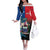Samoa Off The Shoulder Long Sleeve Dress Humpback Whale Siapo Pattern