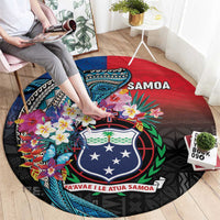 Samoa Round Carpet Humpback Whale Siapo Pattern LT05 - Polynesian Pride