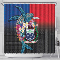 Samoa Shower Curtain Humpback Whale Siapo Pattern LT05 - Polynesian Pride