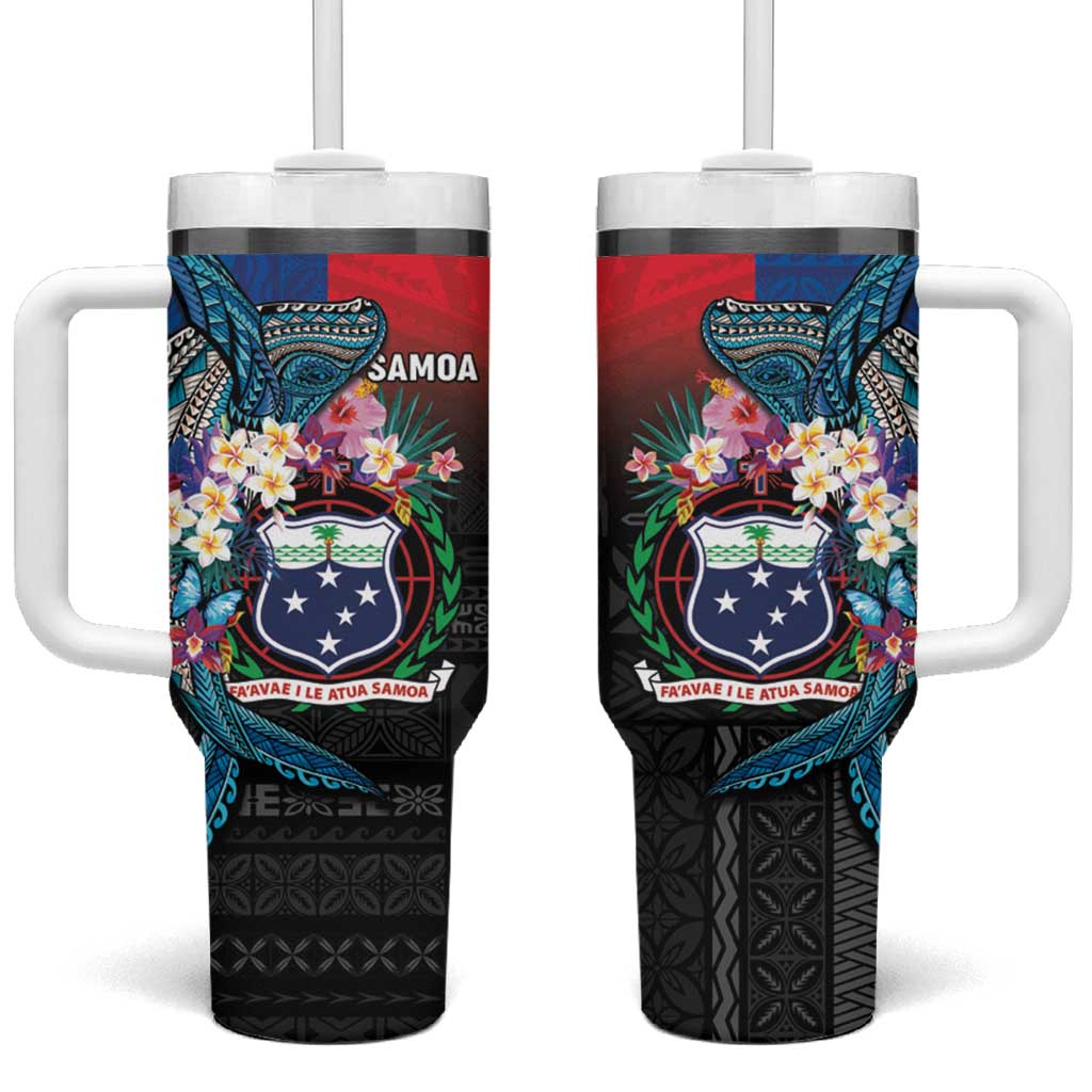 Samoa Tumbler With Handle Humpback Whale Siapo Pattern