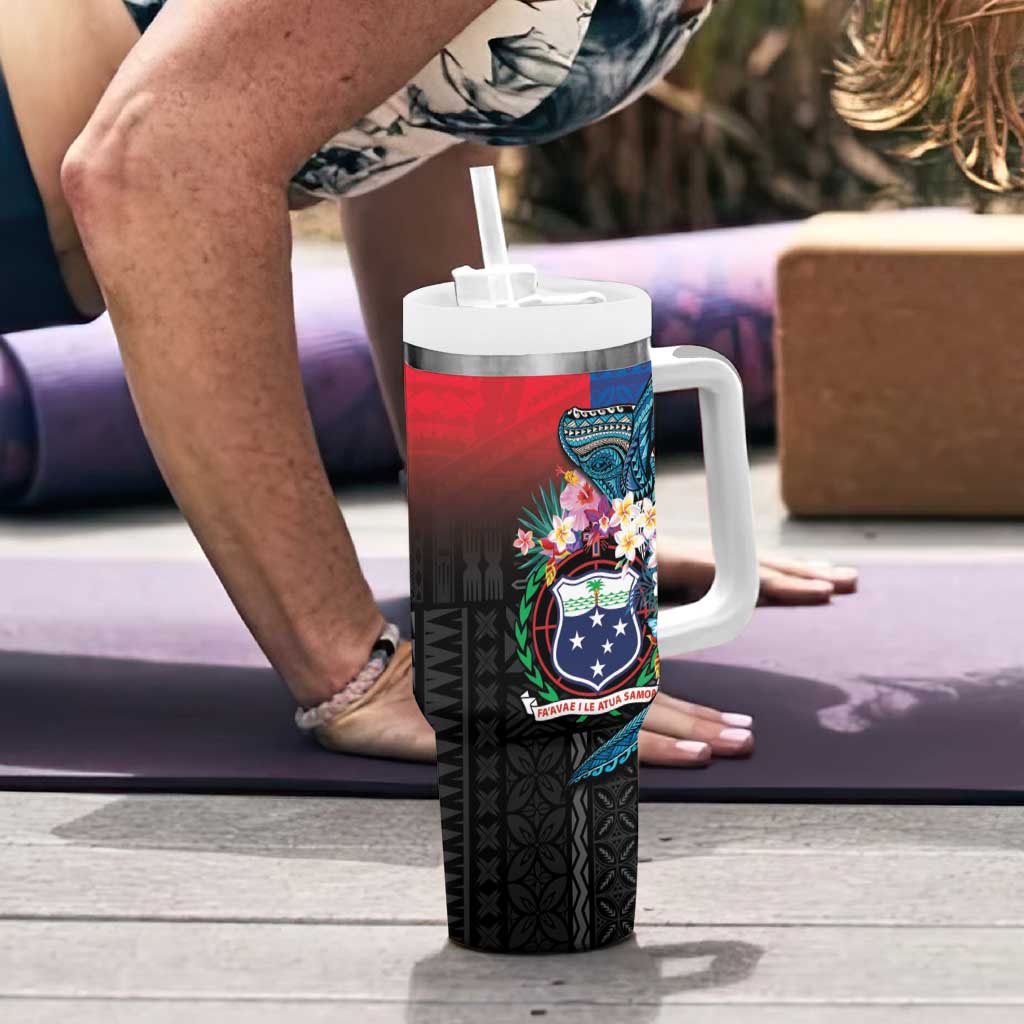 Samoa Tumbler With Handle Humpback Whale Siapo Pattern