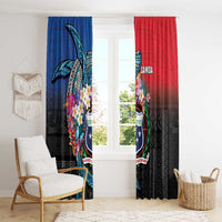 Samoa Window Curtain Humpback Whale Siapo Pattern