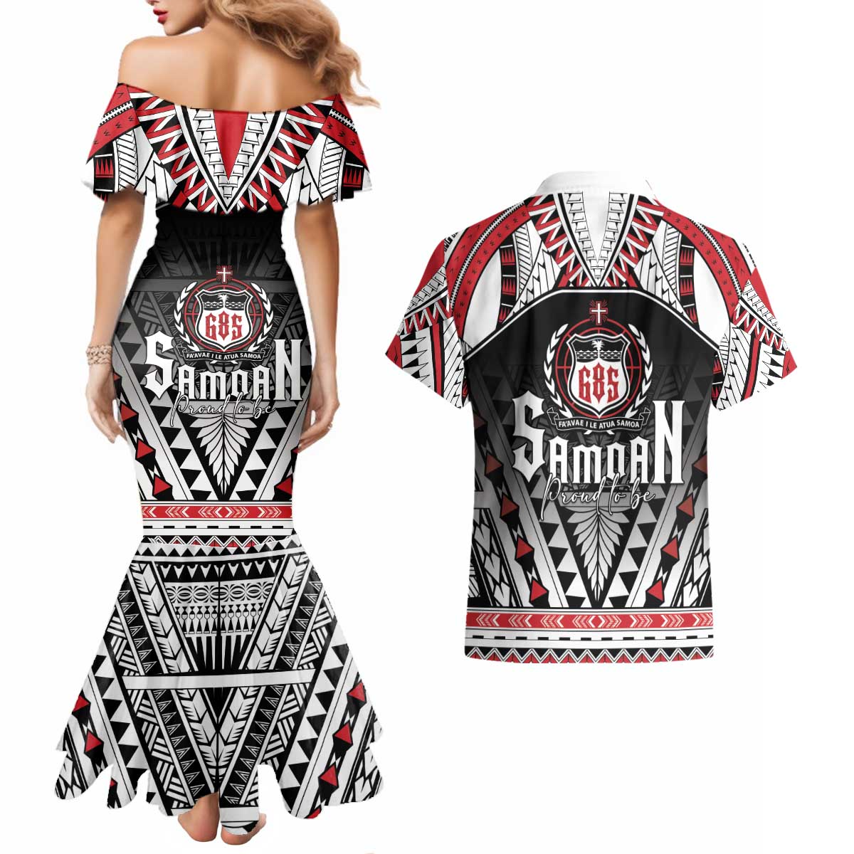 Samoa Independence Day Couples Matching Mermaid Dress and Hawaiian Shirt Proud To Be Samoan